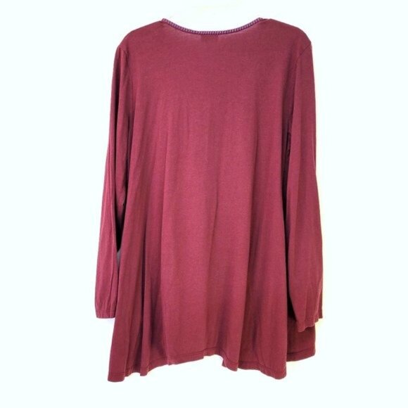 LOGO by Lori Goldstein Jersey Knit Embroidered Open Front Cardigan - Picture 4 of 4